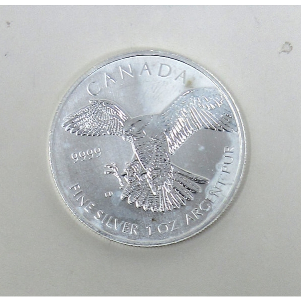 1 Oz .9999 Silver 2014 Peregrine Falcon Coin 