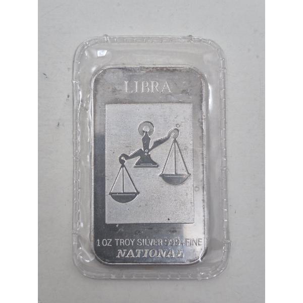 1 Oz .999+ Silver National Libra Bar 
