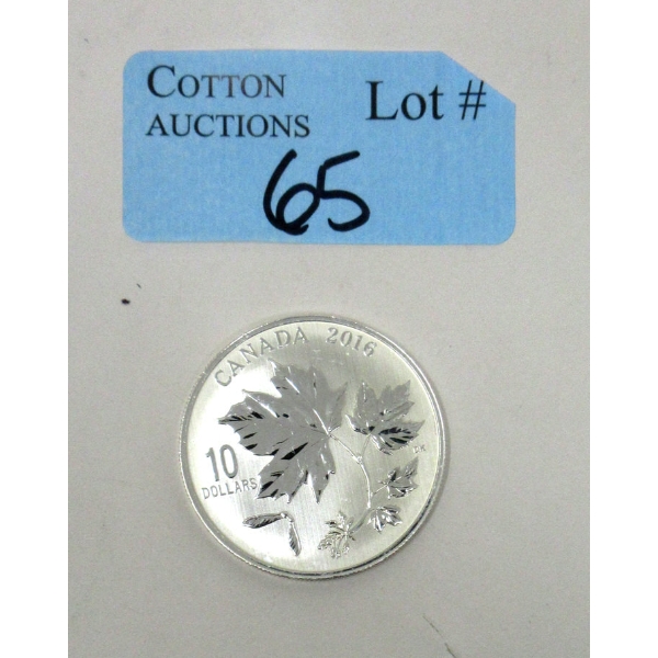 1/2 Oz .9999 Silver 2016 Canada Maple Leaves Coin 