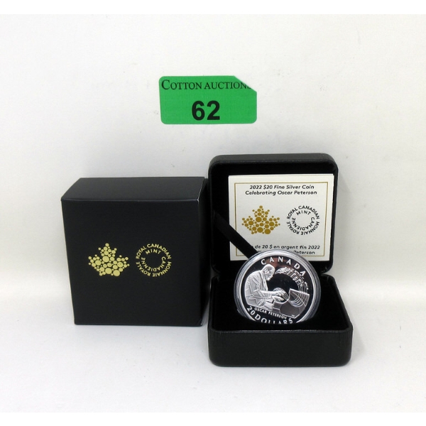 1 Oz .9999 Silver 2022 Celebrating Oscar Peterson Coin 