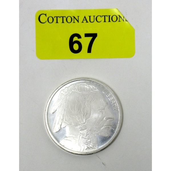 1 Oz .999 Silver Liberty Indigenous/Buffalo Round 