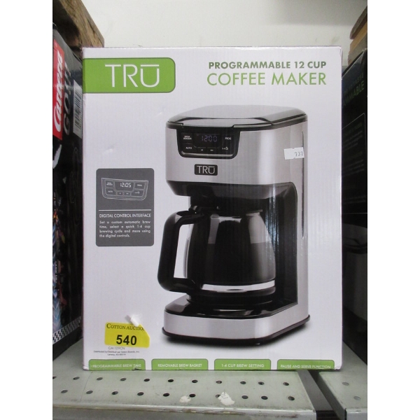Tru Programmable 12 Cup Coffee Maker 