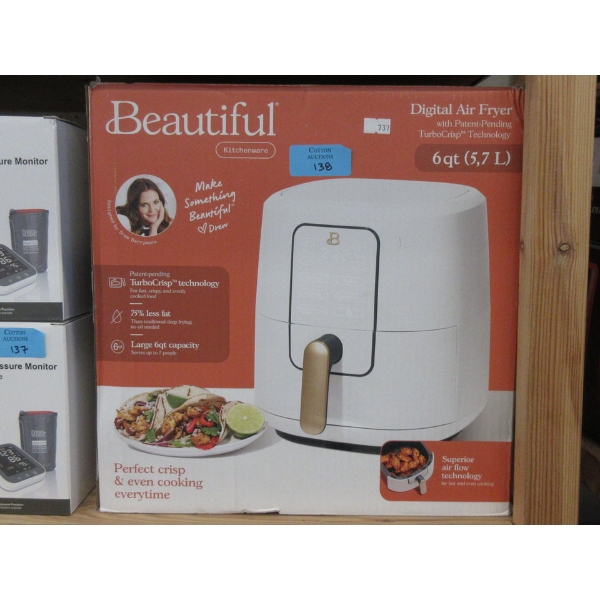 Drew Beautiful White Digital Air Fryer - 6 QT/5.7L
