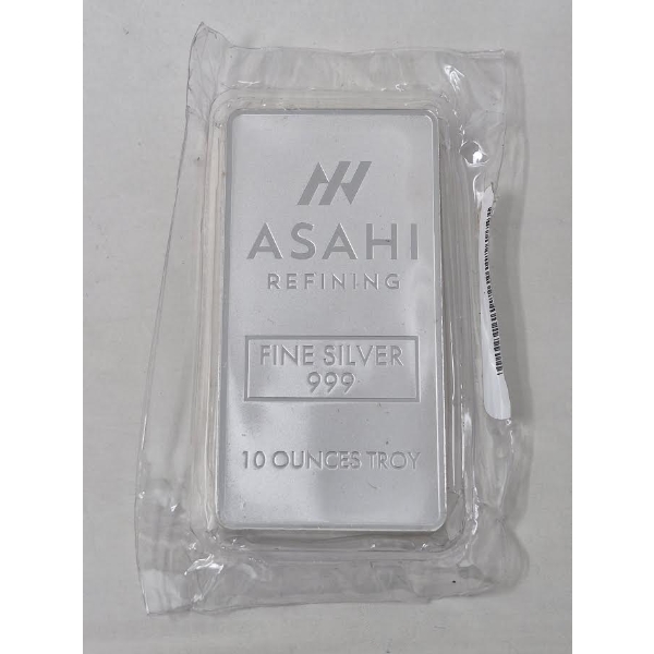 10 Oz .999 Silver Asahi Refining Mint Bar 