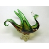 Image 1 : MCM Green/Amber Canadian Art Glass Bird Bowl