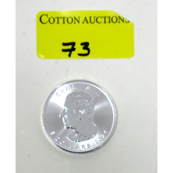 1 Oz .9999 Silver 2024 Canada Maple Leaf Coin 