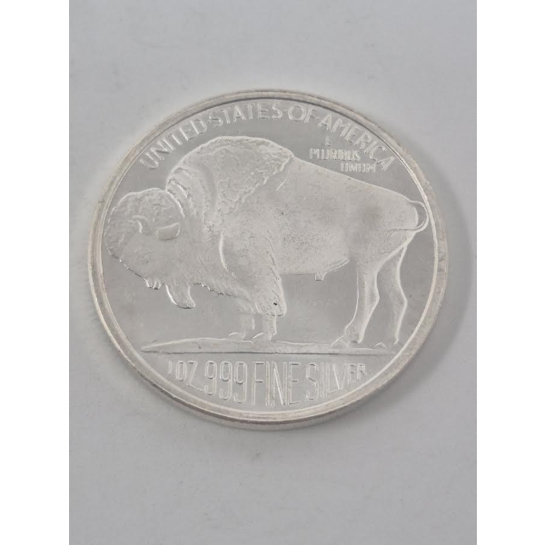 1 Oz .999 Silver Buffalo/Indigenous Round