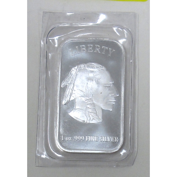 1 Oz .999 Silver Liberty 2-Sided Art Bar