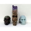 Image 1 : 3 Hand-Carved 3D Gemstone Skulls 