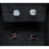 Image 1 : 2 New Pairs Sterling Silver 1 CTW Gemstone Earrings