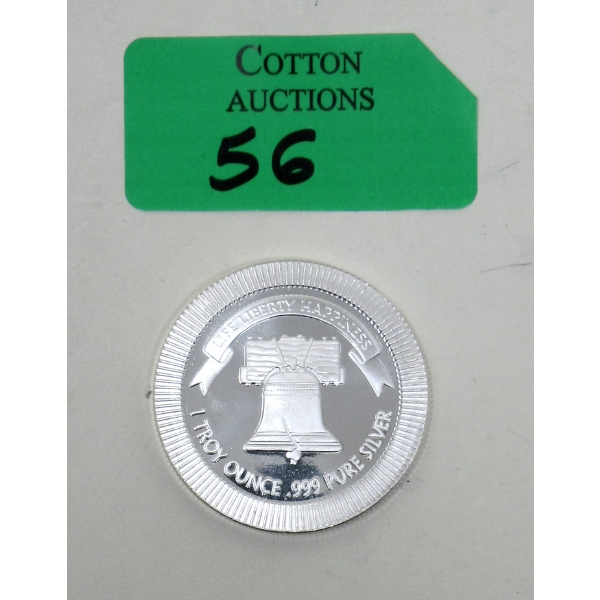 1 Oz .999 Silver Liberty Bell/Eagle Round 