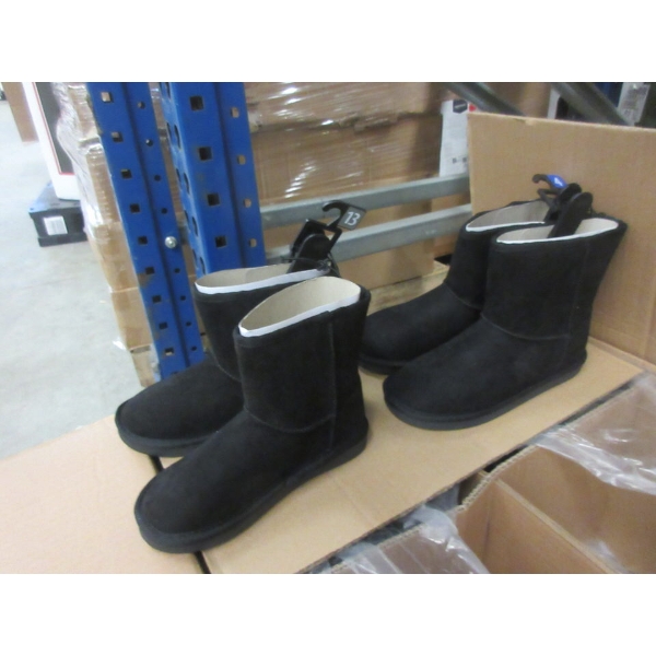 2 New Pairs of Children's Black Fleece Lined Boots