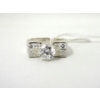 Image 4 : Three .925 Sterling Silver Crystal Gemstone Rings 