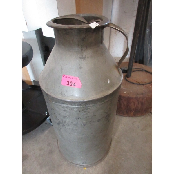 Vintage Metal GSW Milk Can with Top