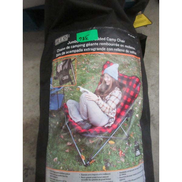 Jumbo Fleece Padded Camp Chair in Bag