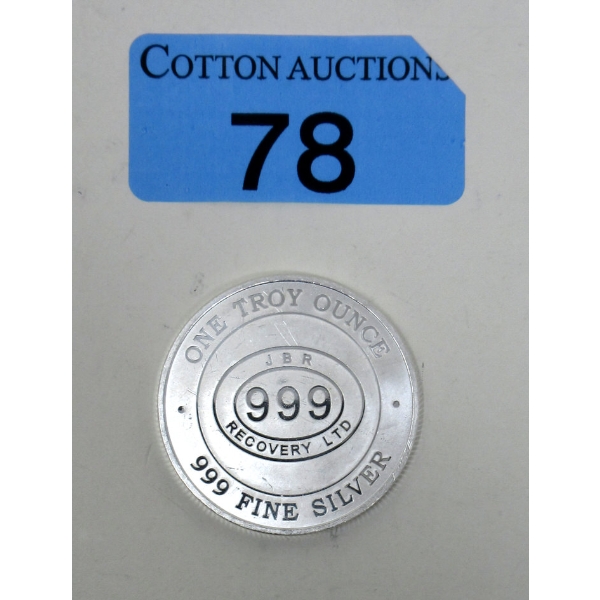 1 Oz .999 Silver JBR Round 