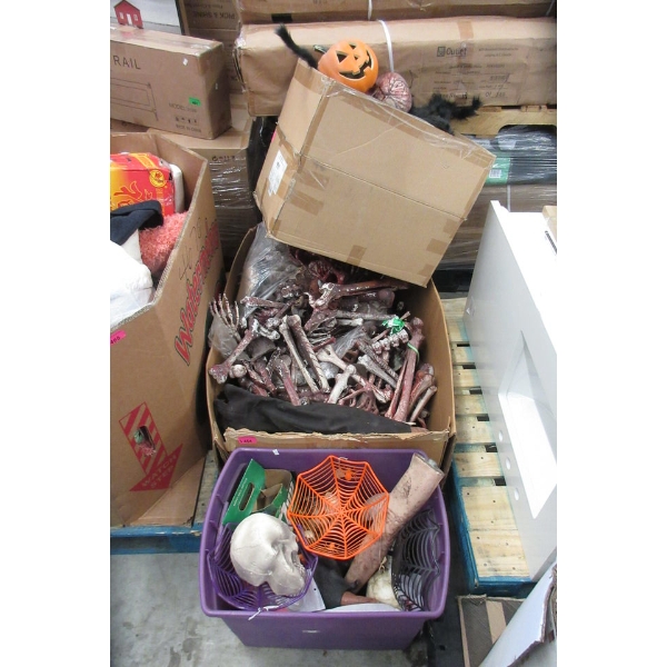 Tote & Huge Box of Halloween Decorations