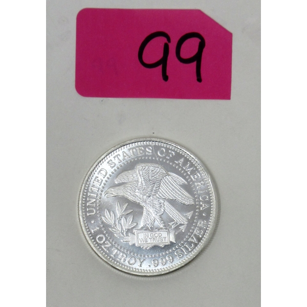1 Oz .999 Silver Eagle Trade Unit Round 
