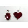 Image 1 : 2 Large .925 Silver & Agate Pendants
