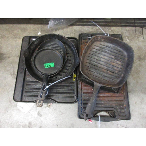 8 Cast Iron Skillets & Griddles - Preowned - As Is