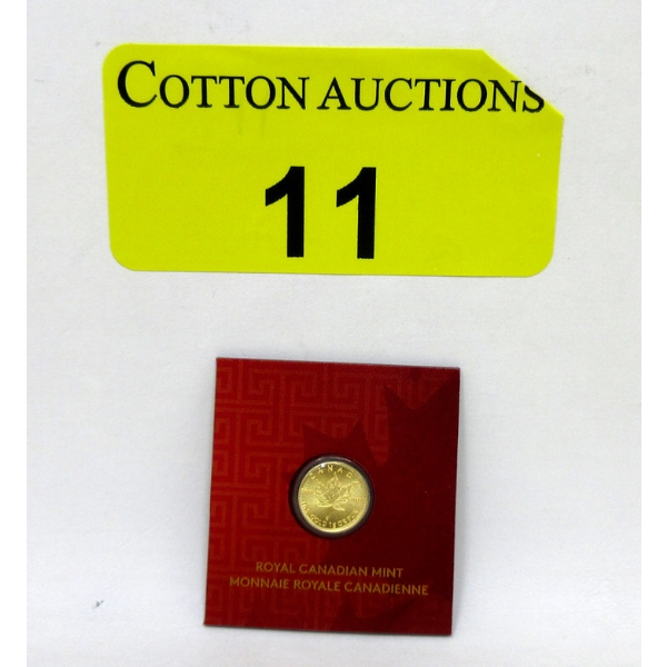 1 Gram .9999 Fine Gold 2016 MapleGram Gold Coin 