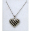 Image 1 : New Half Carat Black & White Diamond Heart Pendant Necklace