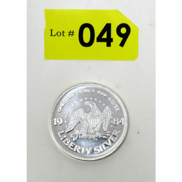 Vintage 1 Oz .999 Silver 1984 Liberty Bell A-Mark Round 