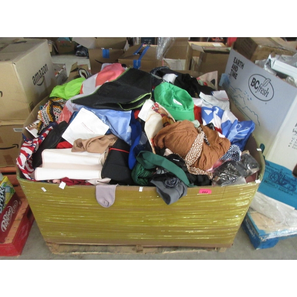 Skid of Assorted Clothing & Soft Household Goods