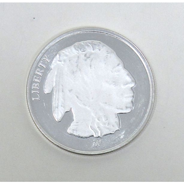1 Oz .999 Silver Indigenous/Buffalo Asahi Mint Round 