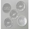 Image 2 : 5 x 1/10 Oz .999 Silver AMX Rounds