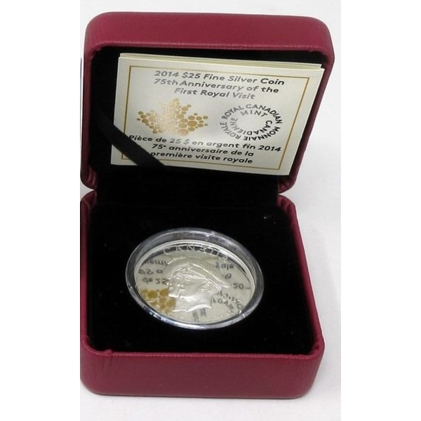 2014 .9999 Silver 1 Oz 75th Anniversary of The Royal Visit Coin 