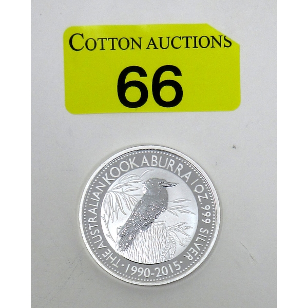 1 Oz .9999 Silver 2015 Australian Kookaburra Coin 