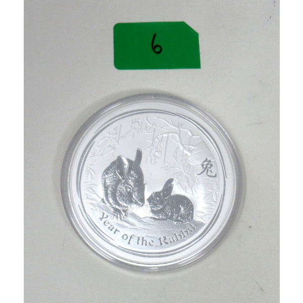 10 Oz .999 Silver 2011 Year of the Rabbit Coin 