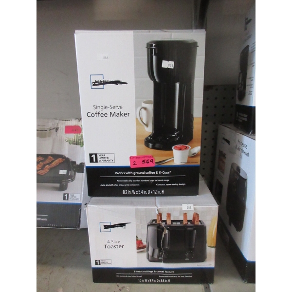 Mainstays Single Serve Coffee Maker & 4-Slice Toaster