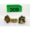 Image 1 : Three .925 Silver Gold Plated Gemstone Rings RED