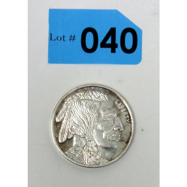 1 Oz .999 Silver Indigenous/Buffalo Round 