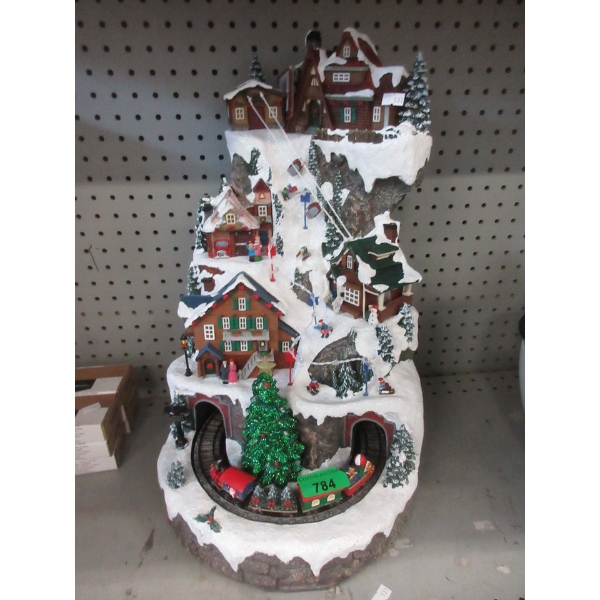  22" Tall Christmas Village with Moving Train