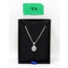 Image 2 : Sterling Silver Green Amethyst & Diamond Pendant