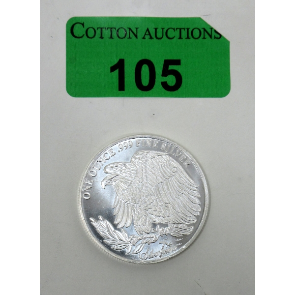 1 Oz .999 Silver Saint Gaudens Round 