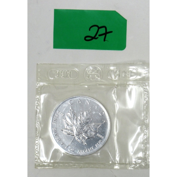 1 Oz .9999 Silver 1995 Maple Leaf Coin 