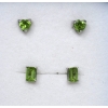 Image 1 : 2 Pairs of Sterling Silver 0.50 CTW Peridot Earrings