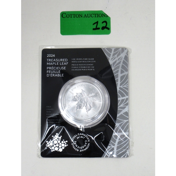 1 Oz .9999 Silver 2024 Treasured Maple Leaf Coin 