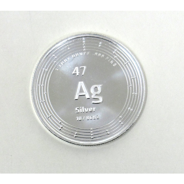 1 Oz .999 Silver Elemetal Round 