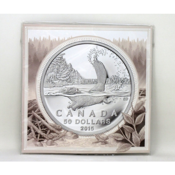15.87 Gram .9999 Silver 2015 Beaver Canada $50 Coin 