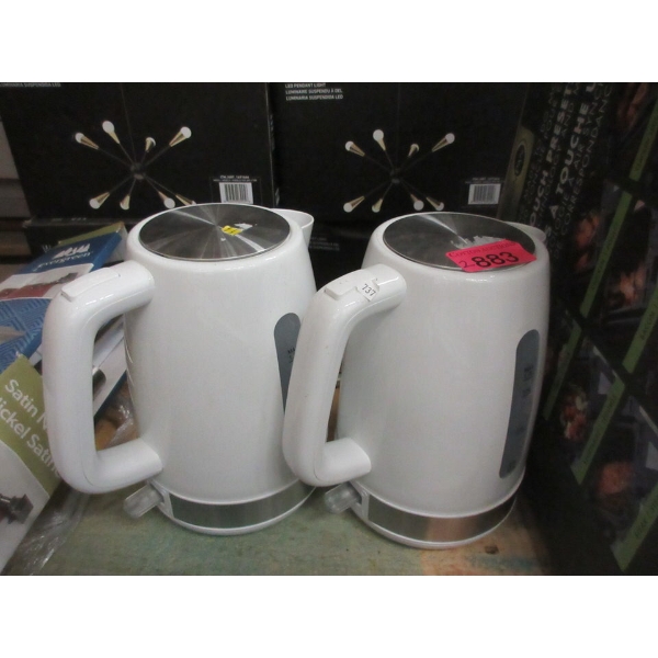 2 White Cordless Electric Tea Kettles - No Boxes