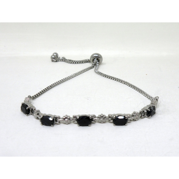 New Sterling Silver 5 Sapphire Bolo Bracelet