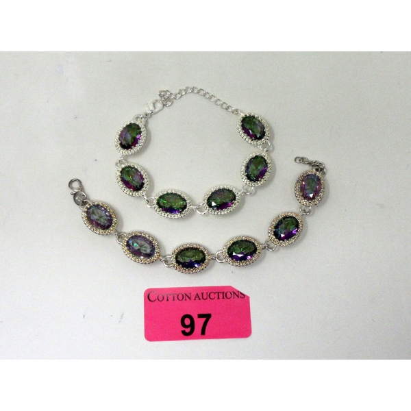 2 New Mystic Topaz 30 Carat Bracelets