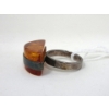 Image 5 : 3 Vintage Sterling Silver Amber Resin Jewelry 