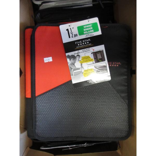 5 New Five Star 1-1/2" Zippered Binders 