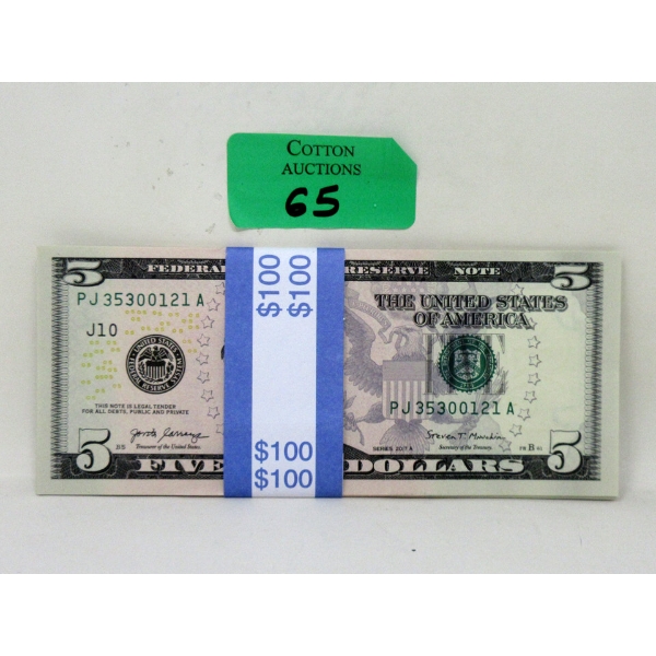 20 x $5 USD Uncirculated Bundle 